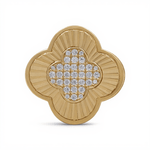 14K Yellow Gold Flower with Cz Fashion Women's Ring - Miral Jewelry