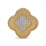 14K Yellow Gold Flower with Cz Fashion Women's Ring - Miral Jewelry