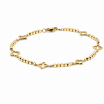 14K Yellow Gold Flowers Bracelet Women's - Miral Jewelry