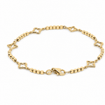 14K Yellow Gold Flowers Bracelet Women's - Miral Jewelry