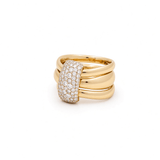 14K Yellow Gold Free Form Fashion Diamond Ring – 1.02 ct tw - Miral Jewelry
