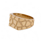 14k Yellow Gold Granular Men's Fashion Ring - Miral Jewelry