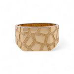 14k Yellow Gold Granular Men's Fashion Ring - Miral Jewelry