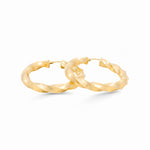 14K Yellow Gold Greek Medium Hoop Earrings - Miral Jewelry