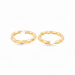14K Yellow Gold Greek Medium Hoop Earrings - Miral Jewelry