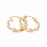 14K Yellow Gold Greek Twisted Hoop Earrings - Miral Jewelry