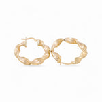 14K Yellow Gold Greek Twisted Hoop Earrings - Miral Jewelry