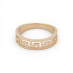 14K Yellow Gold Greek Wedding Band Ring - Miral Jewelry