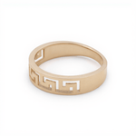 14K Yellow Gold Greek Wedding Band Ring - Miral Jewelry