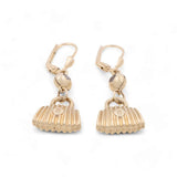 14K Yellow Gold Handbag Drop Women's Earrings - Miral Jewelry