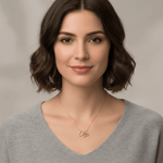 14K Yellow Gold Heart and Infiniti Women's Necklace 18" - Miral Jewelry