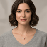 14K Yellow Gold Heart and Infiniti Women's Necklace 18" - Miral Jewelry