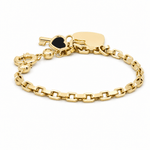 14K Yellow Gold Heart Bracelet 7.5in – view 2