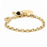 14K Yellow Gold Heart Bracelet 7.5in – view 2