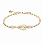 14K Yellow Gold Heart Bracelet Women's - Miral Jewelry