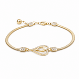 14K Yellow Gold Heart Bracelet Women's - Miral Jewelry