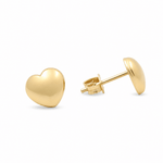 14K Yellow Gold Heart Earrings - Miral Jewelry