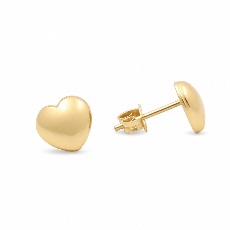 14K Yellow Gold Heart Earrings - Miral Jewelry