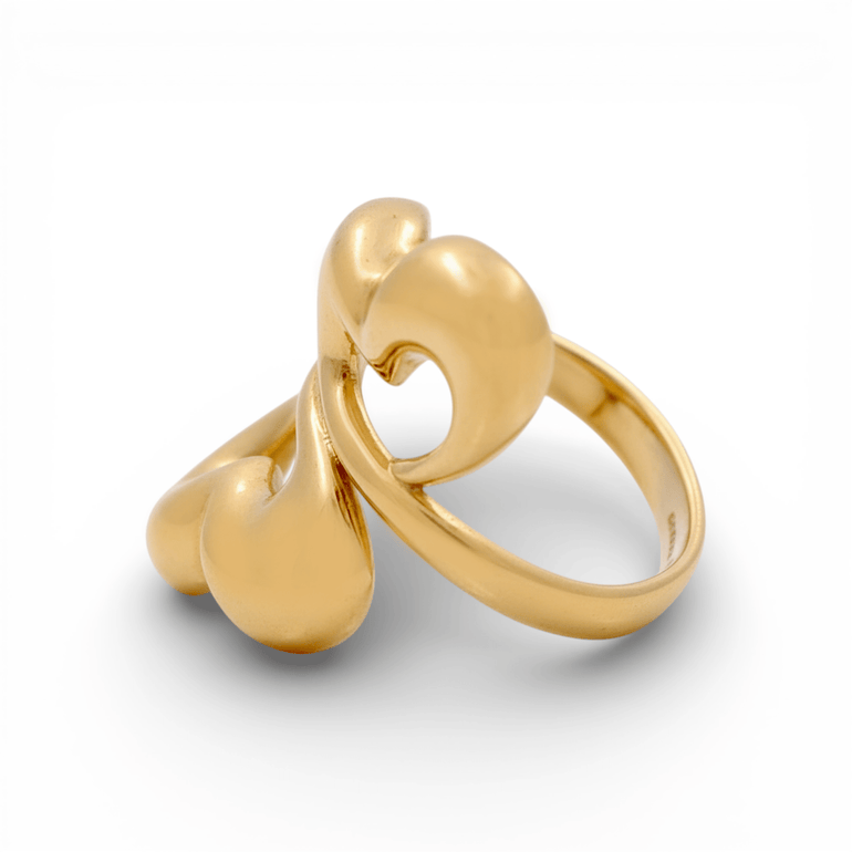 14K Yellow Gold Heart Fashion Women's Ring - Miral Jewelry