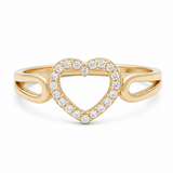 14K Yellow Gold Heart Fashion Women's Ring - Miral Jewelry