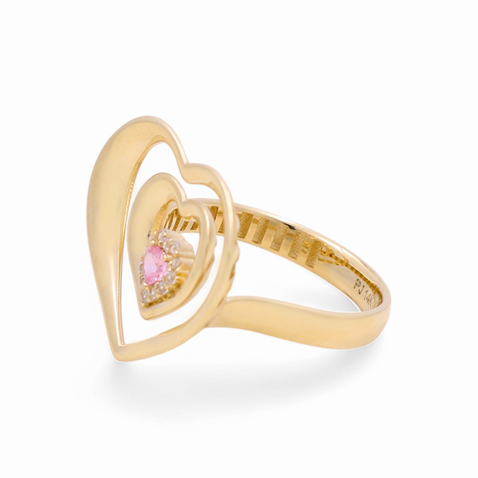 14K Yellow Gold Heart Fashion Women's Ring - Miral Jewelry