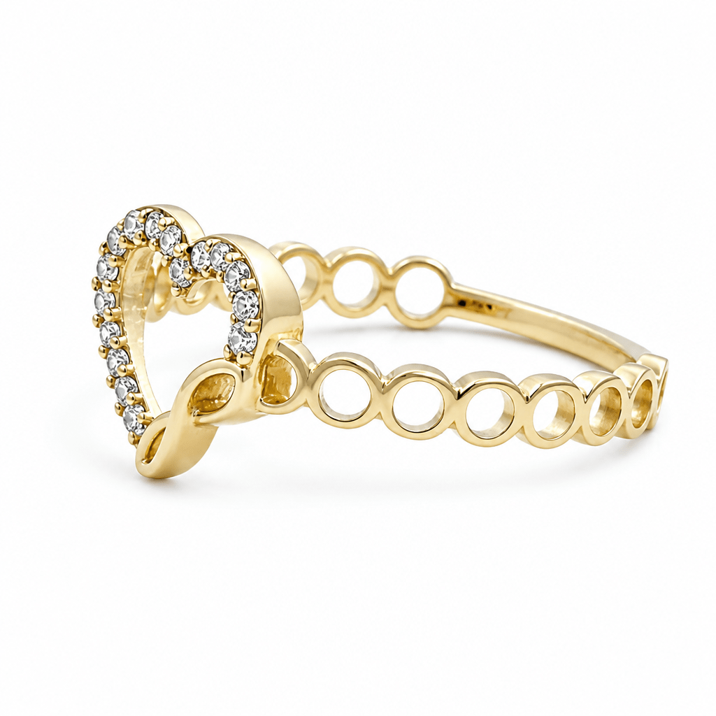 14K Yellow Gold Heart Fashion Women's Ring - Miral Jewelry
