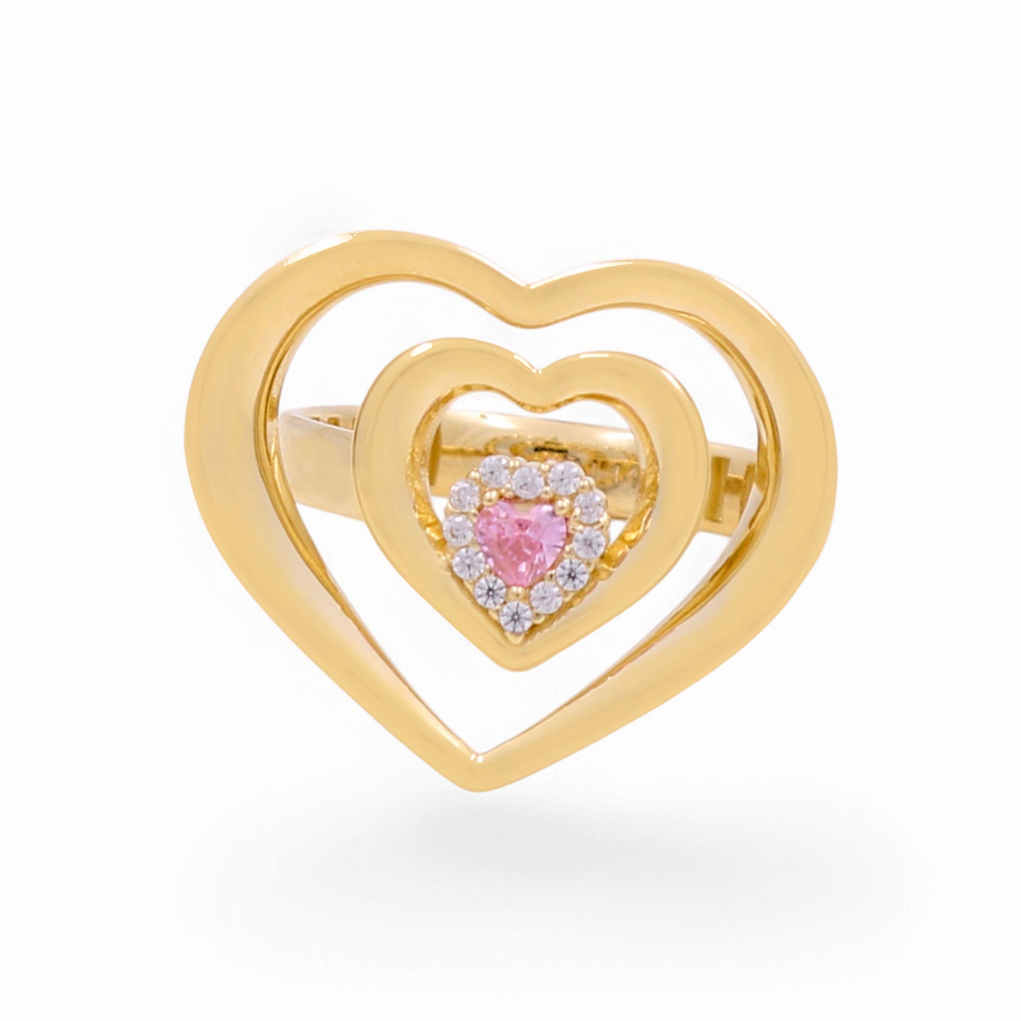 14K Yellow Gold Heart Fashion Women's Ring - Miral Jewelry