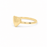 14K Yellow Gold Puffed Heart Ring Split Shoulders – view 2