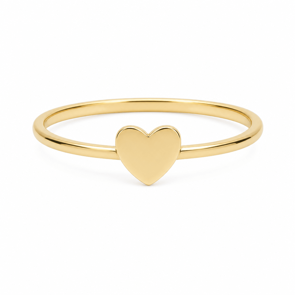 14K Yellow Gold Dainty Heart Ring 1.2 g