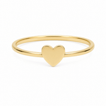 14K Yellow Gold Dainty Heart Ring 1.2 g