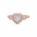 14K Yellow Gold Heart Fashion Women's Ring - Miral Jewelry