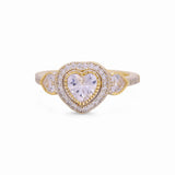 14K Yellow Gold Heart Fashion Women's Ring - Miral Jewelry