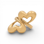 14K Yellow Gold Heart Fashion Women's Ring - Miral Jewelry