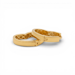 14K Yellow Gold Heart Hoops Earrings - Miral Jewelry