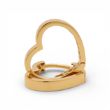 14K Yellow Gold Heart Hoops Earrings - Miral Jewelry