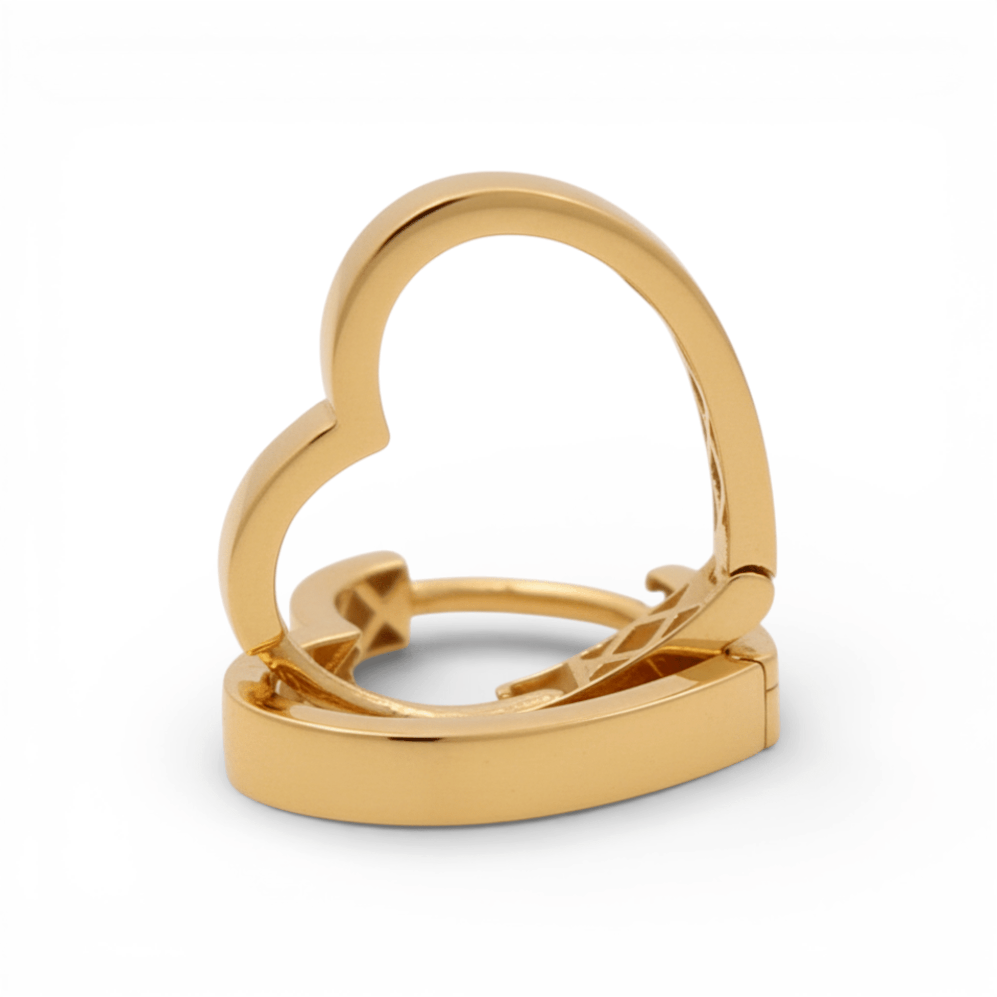 14K Yellow Gold Heart-Shaped Hoop Earrings 2.1 g
