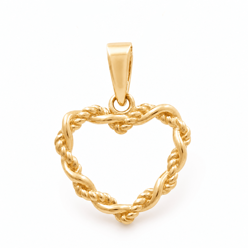 14K Yellow Gold Heart Pendant - Miral Jewelry