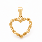 14K Yellow Gold Heart Pendant - Miral Jewelry