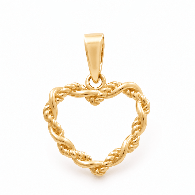 14K Yellow Gold Heart Pendant - Miral Jewelry