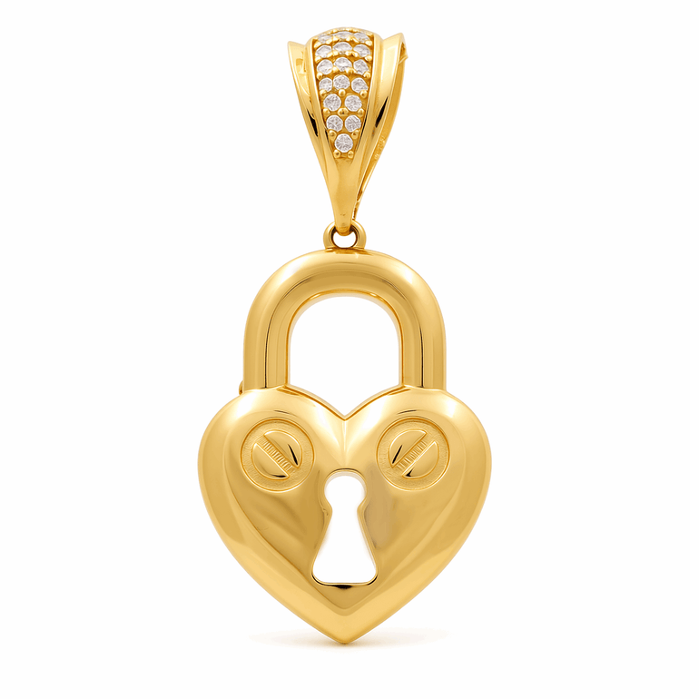 14K Yellow Gold Heart Pendant - Miral Jewelry