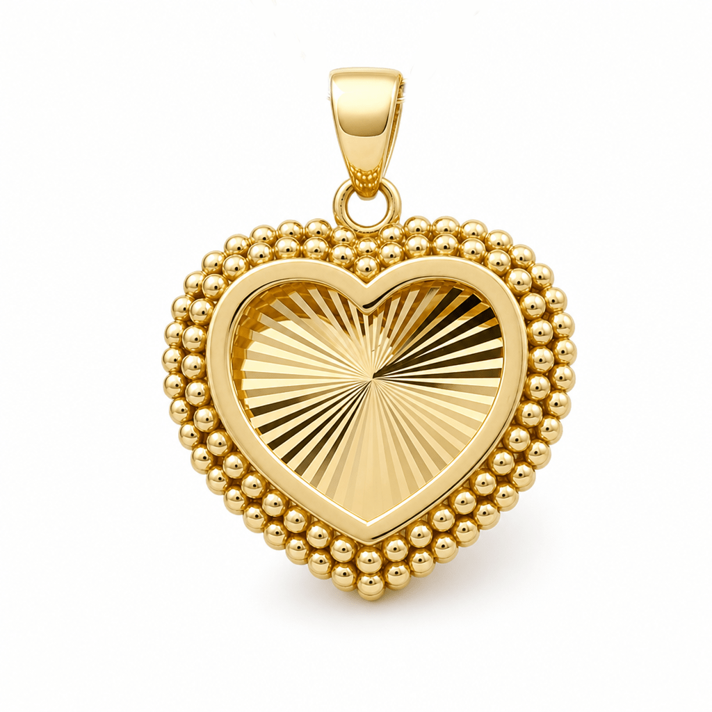 14K Yellow Gold Heart Pendant - Miral Jewelry