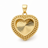 14K Yellow Gold Heart Pendant - Miral Jewelry