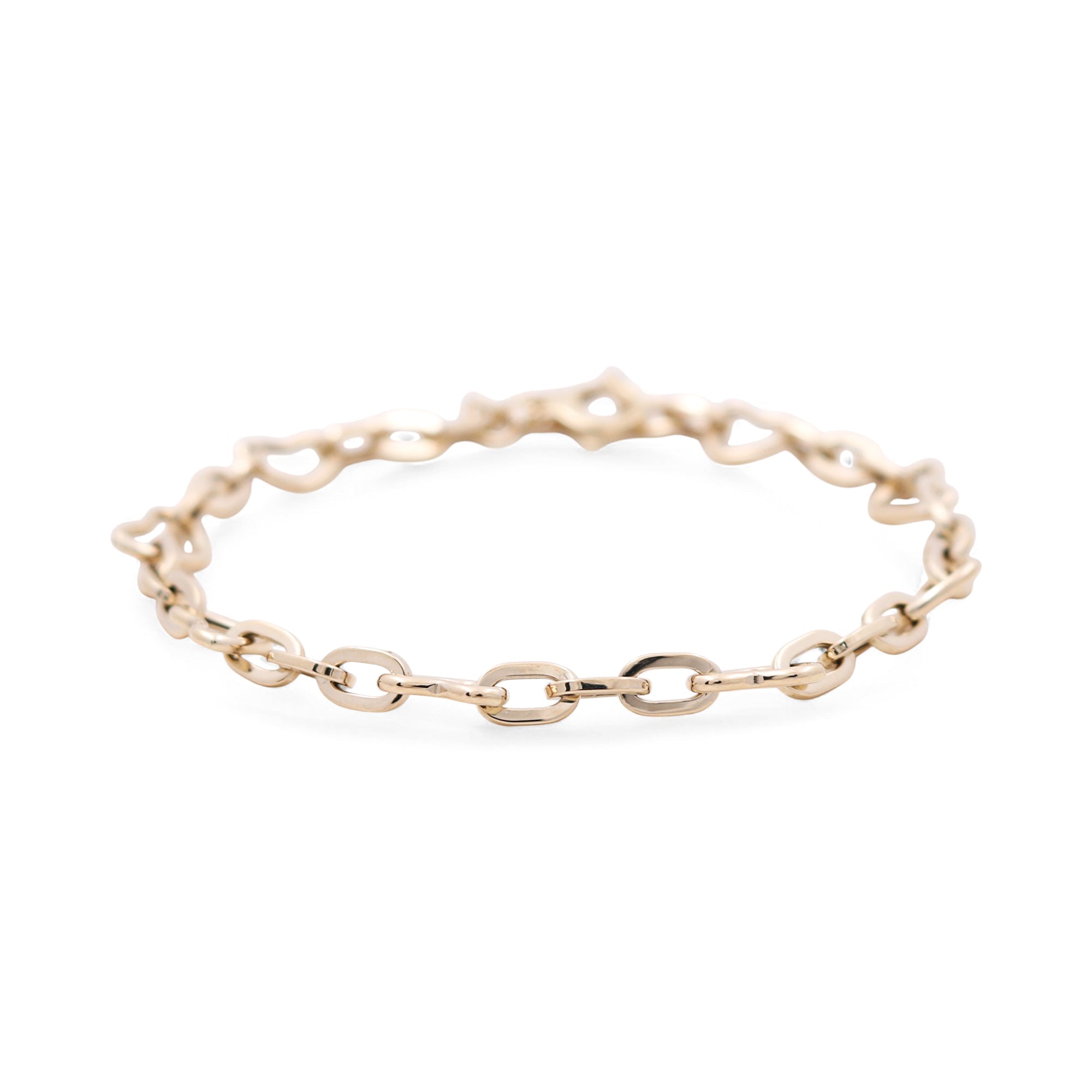 14K Yellow Gold Open Oval Link Bracelet 7.75in, 3.75 g