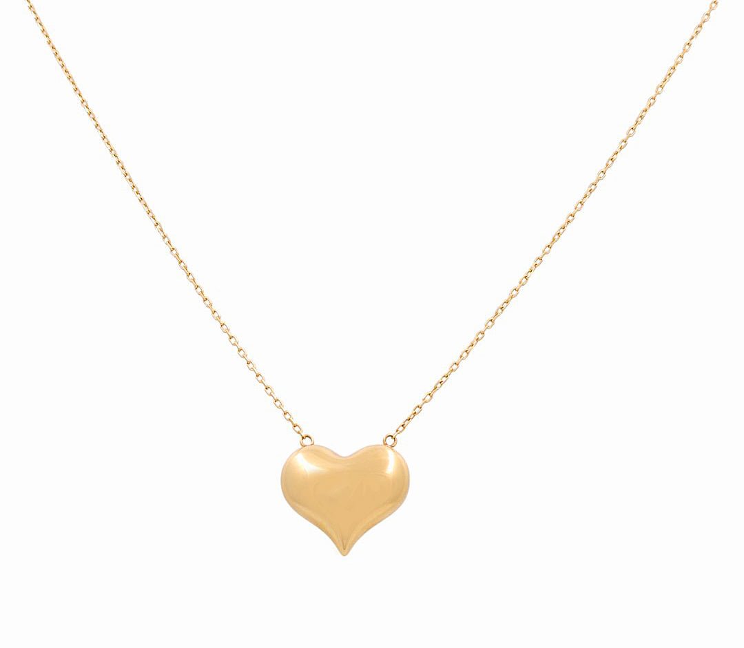 14K Yellow Gold Heart Women's Necklace - Miral Jewelry