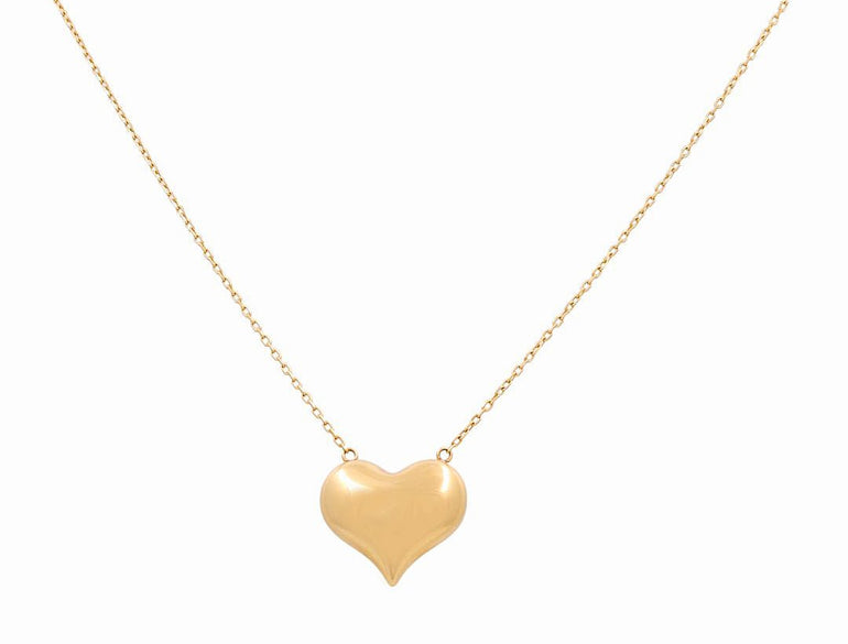 14K Yellow Gold Heart Women's Necklace - Miral Jewelry