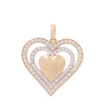 14K Yellow Gold Heart Women's Pendant with Cz - Miral Jewelry