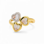 14K Yellow Gold Hearts Fashion Women's Ring - Miral Jewelry