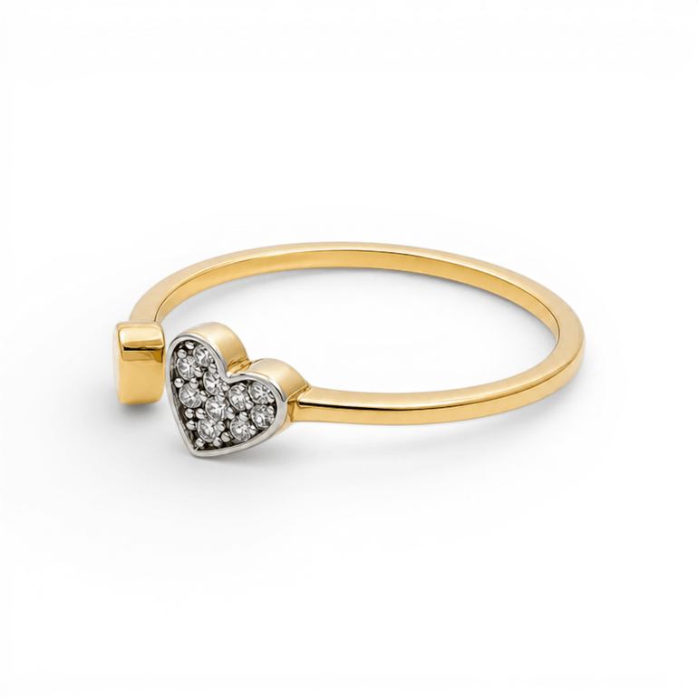 14K Yellow Gold Hearts Fashion Women's Ring - Miral Jewelry