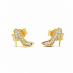 14K Yellow Gold Heels Earrings - Miral Jewelry