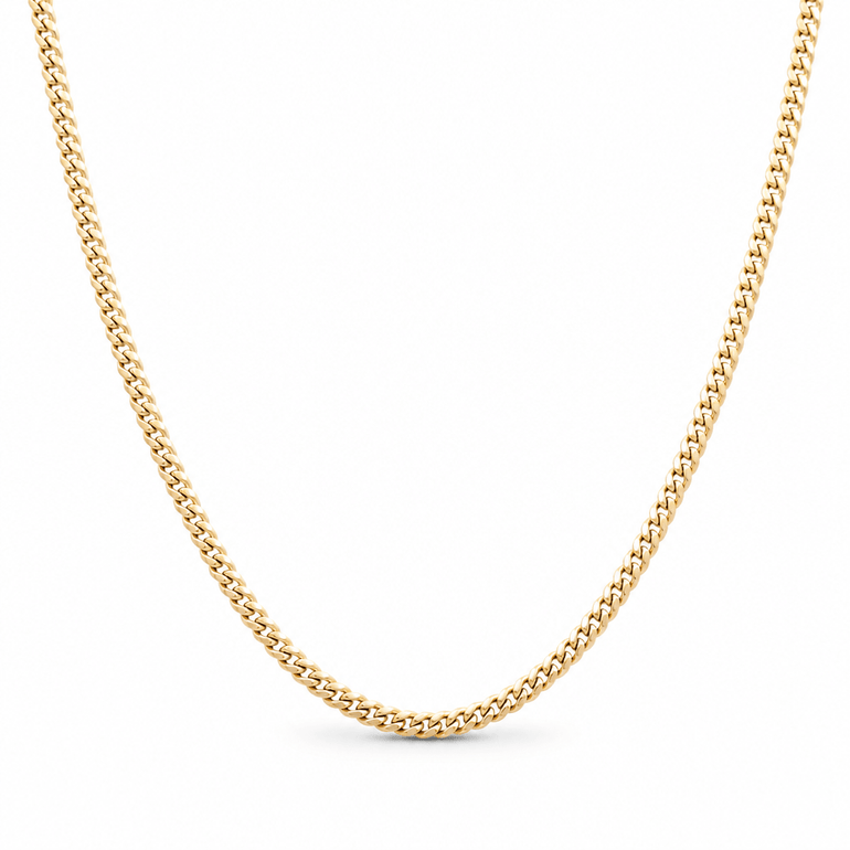 14K Yellow Gold Hollow Cuban Link 20" - Miral Jewelry